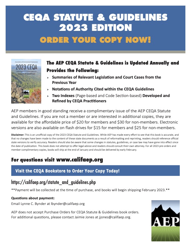 Statute and Guidelines California Association of Environmental